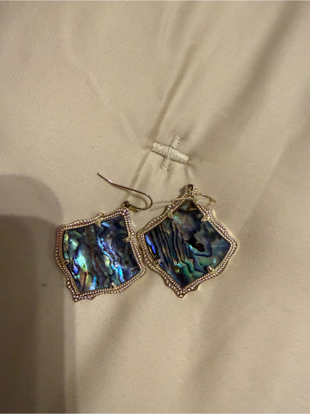 Kendra Scott Iridescent Abalone Drop Earrings - Blue-Green